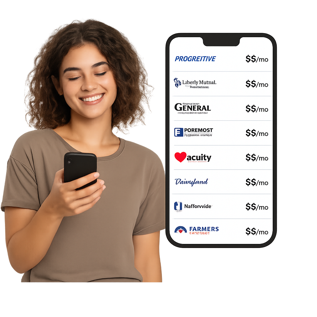 Woman comparing insurance quotes